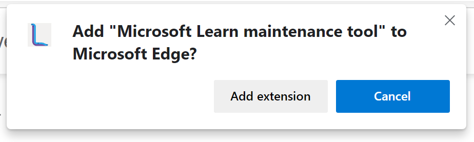 Screenshot of pop-up prompt confirming Chrome extension install