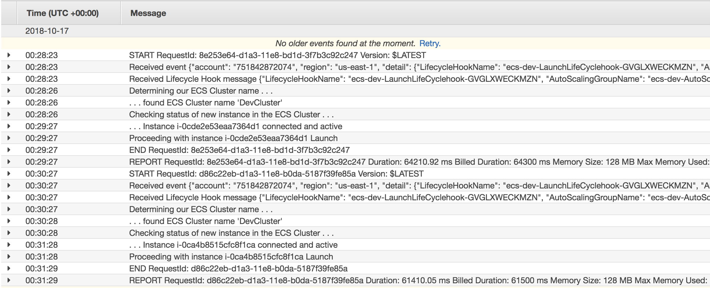 Lambda Logs