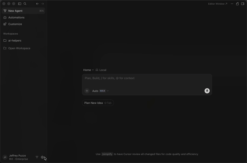 Installing the react plugin from the PatternFly AI Helpers team marketplace in Cursor