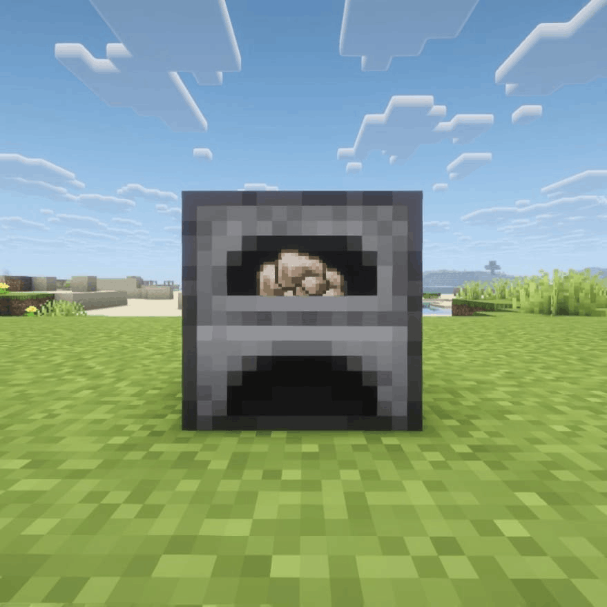 Smelting item in the top opening
