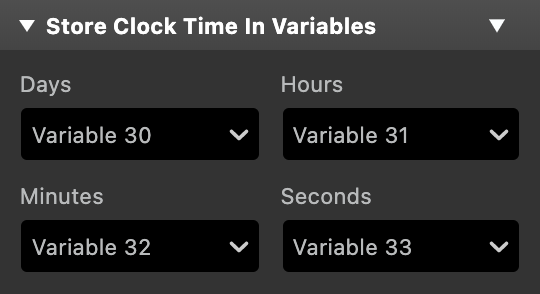 Store Clock Time In Variables