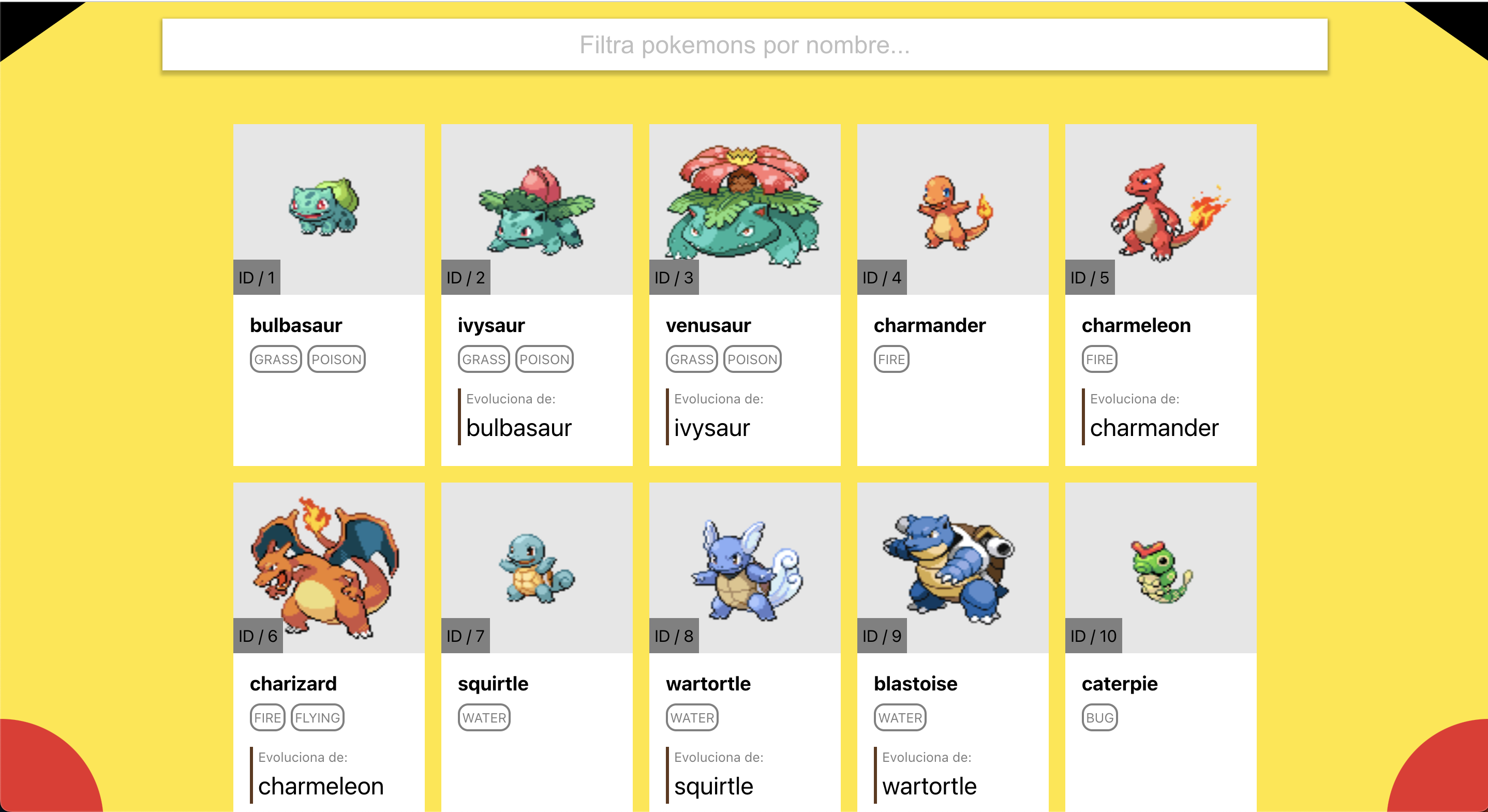 Pantalla principal web pokemon Adalab