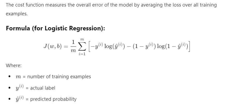 formula cost function