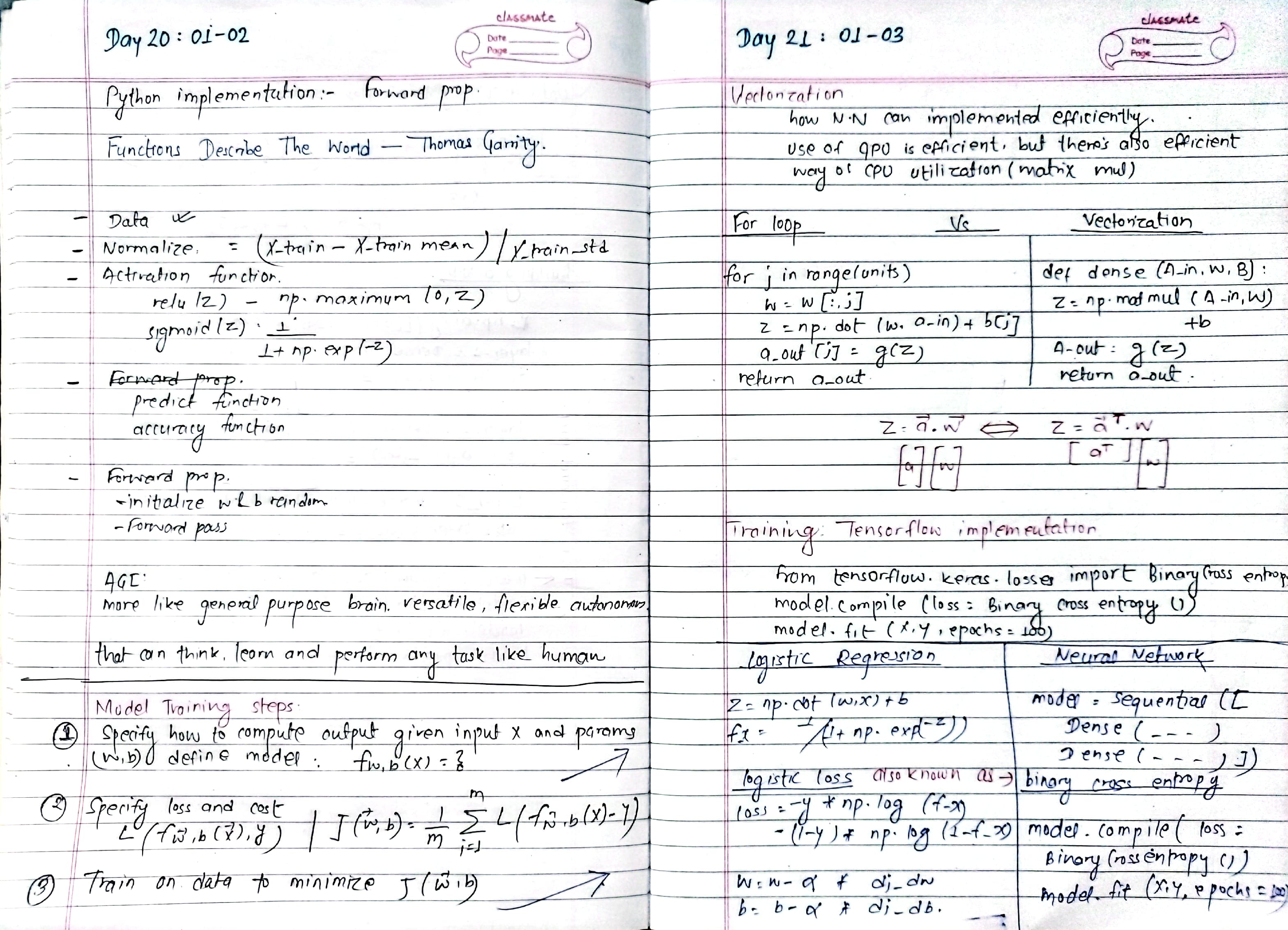 Notes for today
