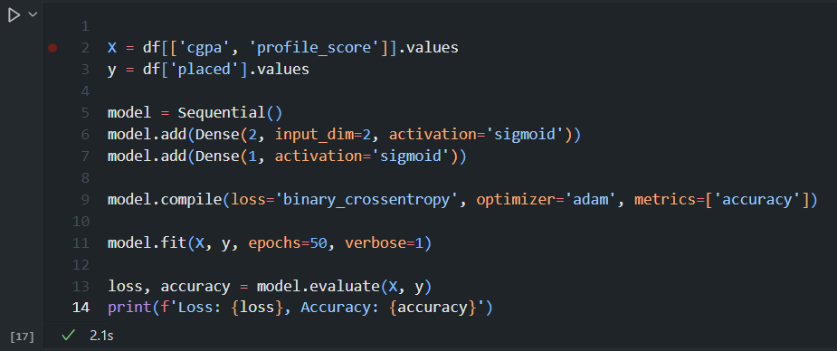 tensorflow code