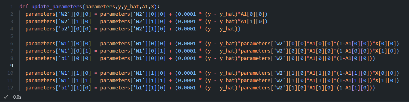 parameter update function