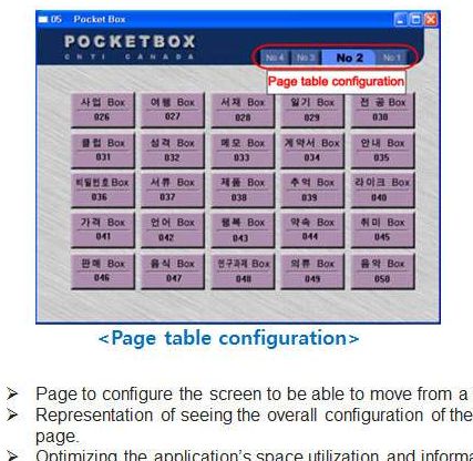 PocketBox page table configuration, exhibit 1