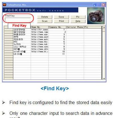 PocketBox find key incremental search, exhibit 7
