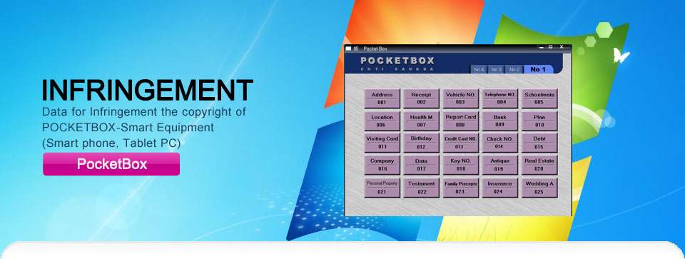 PocketBox root index of information boxes
