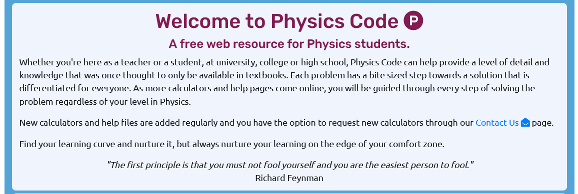 Physics Code first view