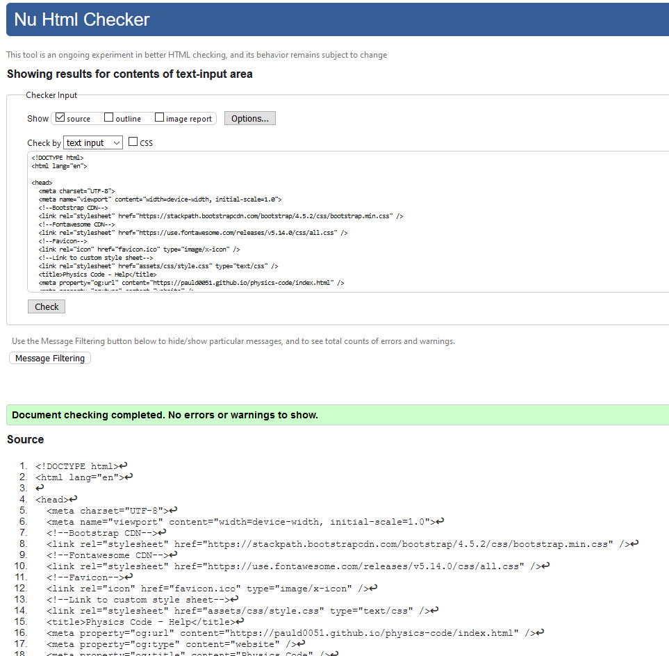 W3C Validation output for help.html