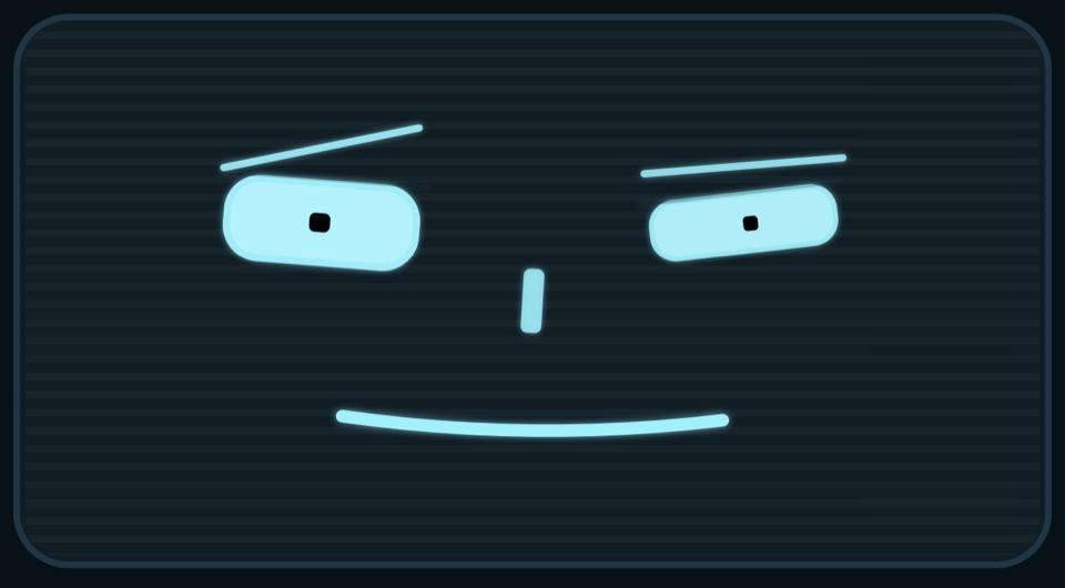 Pinubot expressive face capture in ice-blue theme