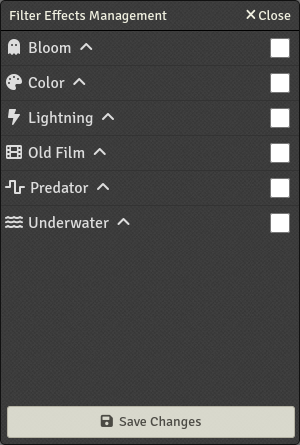 Filter Effects Management