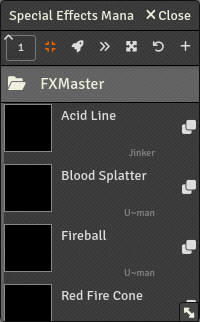 Special Effects Management Folders Expanded