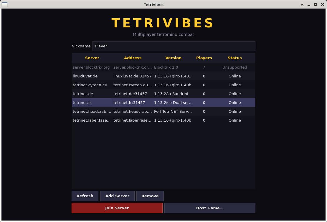 Main screen