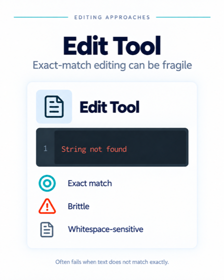 edit tool failing on inexact match