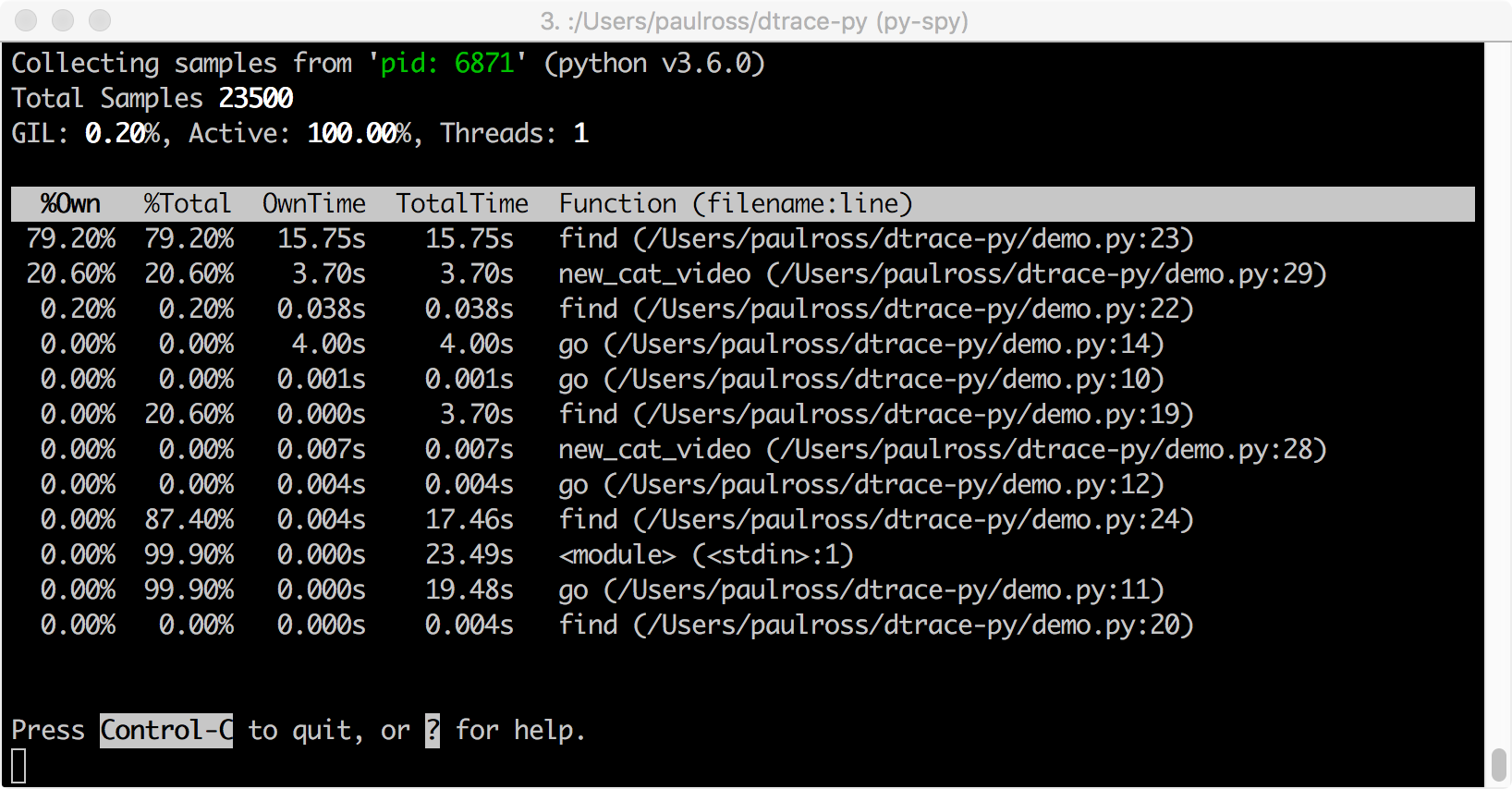 Py-Spy top
