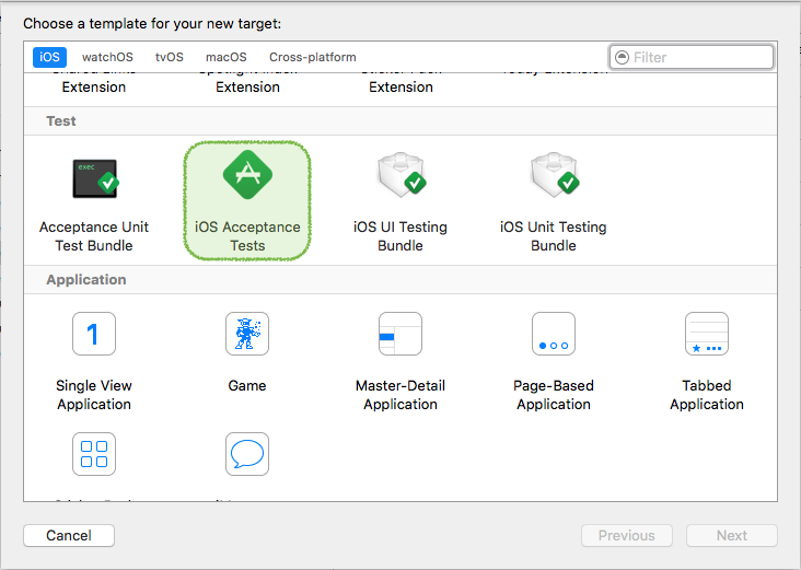 iOS Acceptance Tests Template