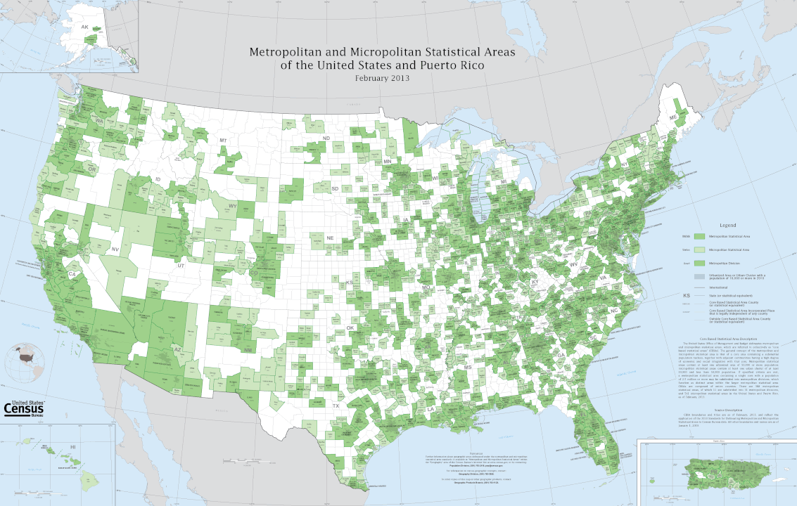 CBSAs map