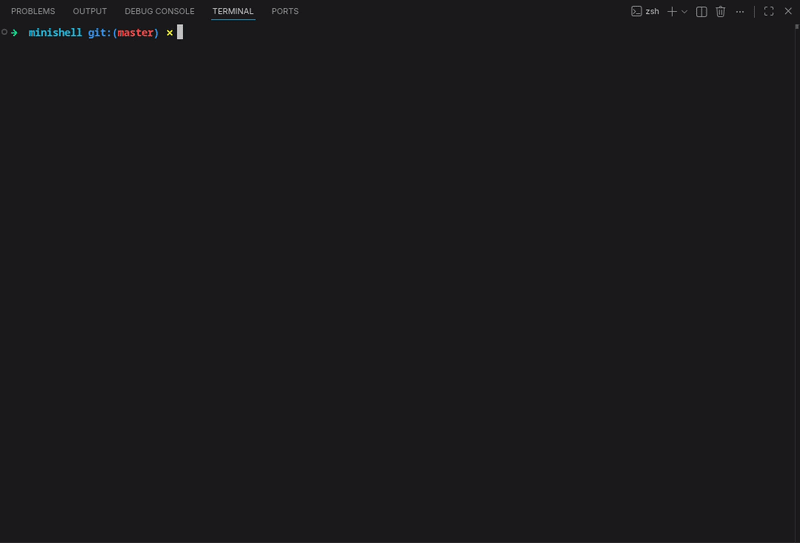 minishell running a piped command line
