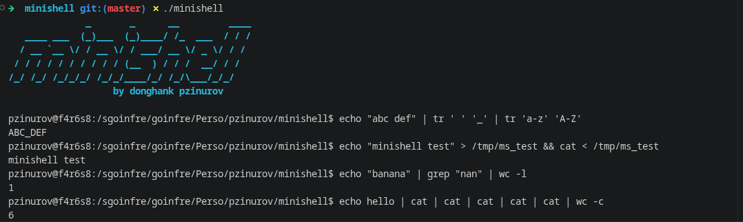 minishell prompt with builtins