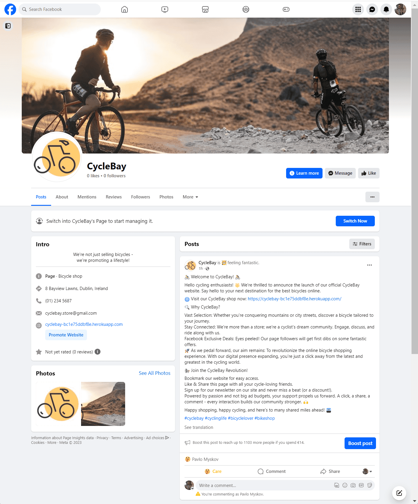 Facebook Business Page