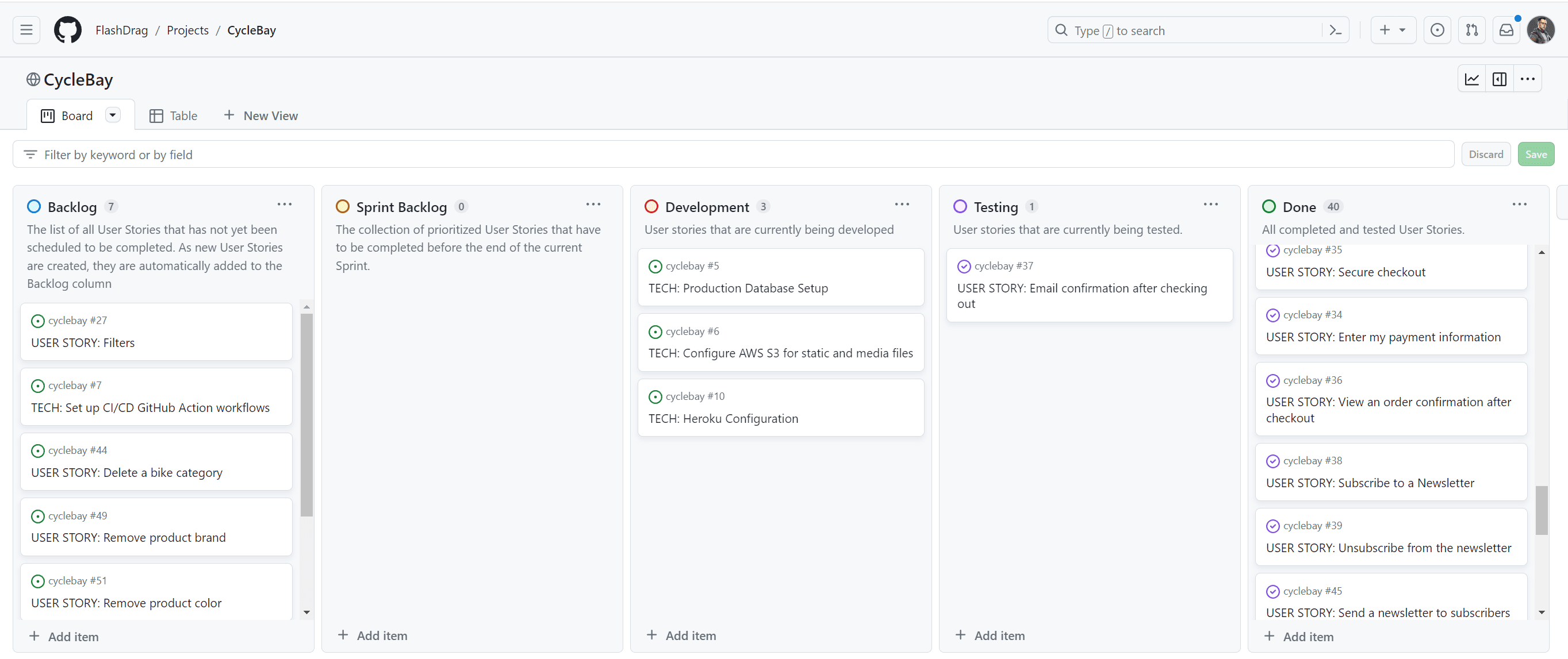 GitHub Kanban Board