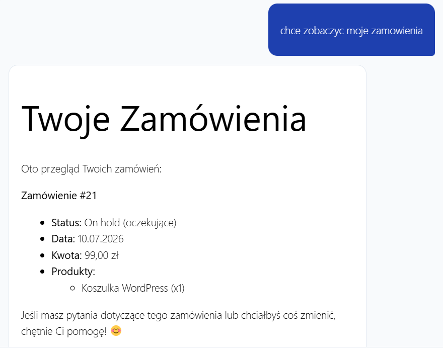AI WooCommerce Agent — widget chatu 2