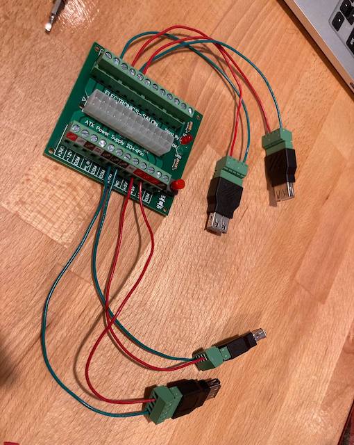 add usb connectors to atx breakout board