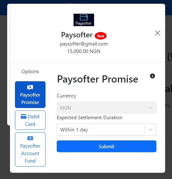 Paysofter Payment (Test)