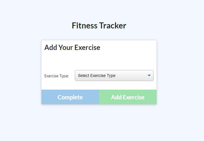 The following image displays the 'New Workout' page