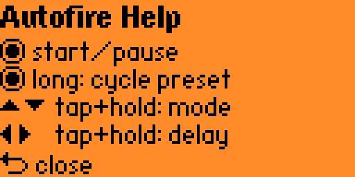 Help screen (v0.7)
