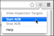 ADB extension menu