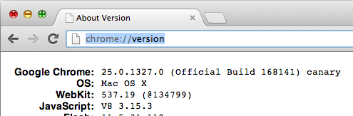 Checking Chrome version