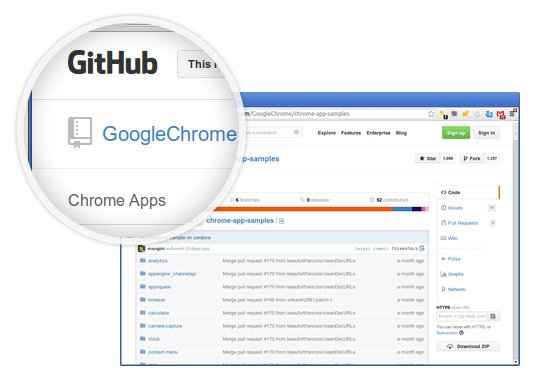 Chrome apps samples maintained in GitHub repository