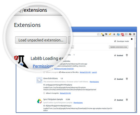 Upload extensions on chrome://extensions page.