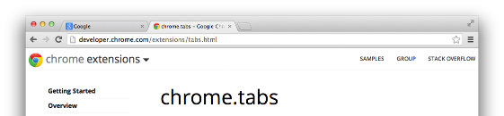 Two tabs in a window