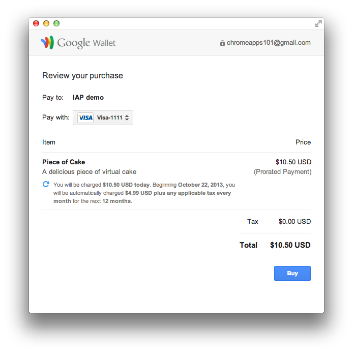 Google Wallet for Digital Goods - Google Chrome