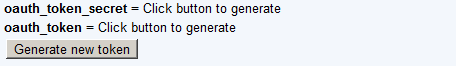 A screenshot showing the bottom of the OAuth page before generating the new token
