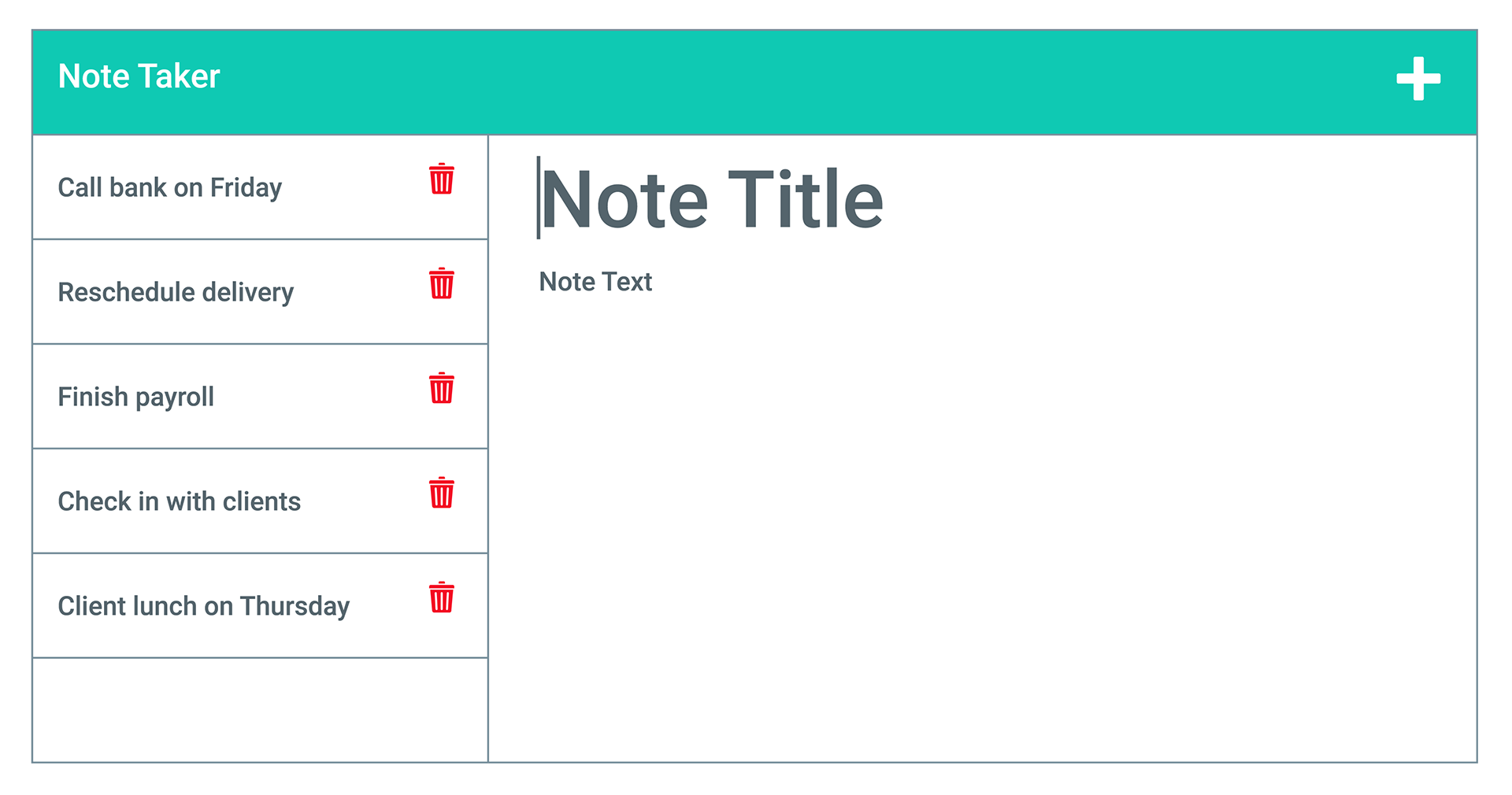 Web-Based Note Taker Demo #1