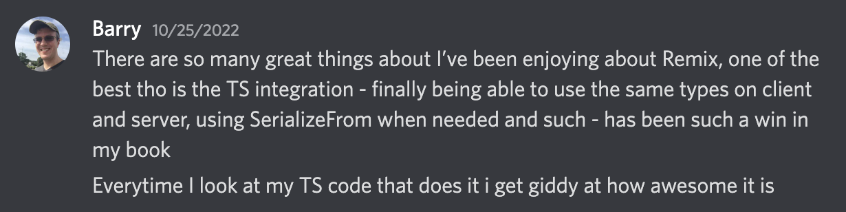 Discord message from Barry