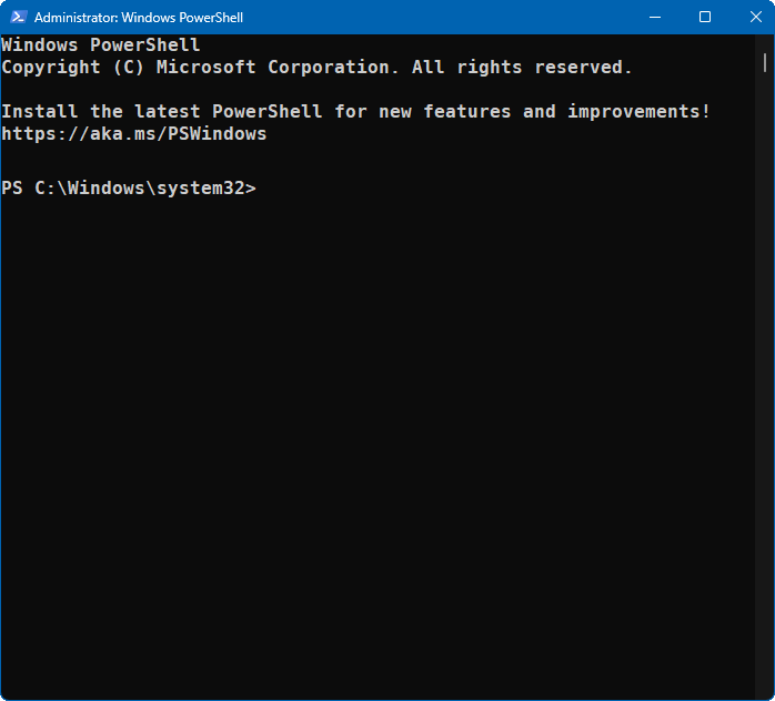 ventana de powershell
