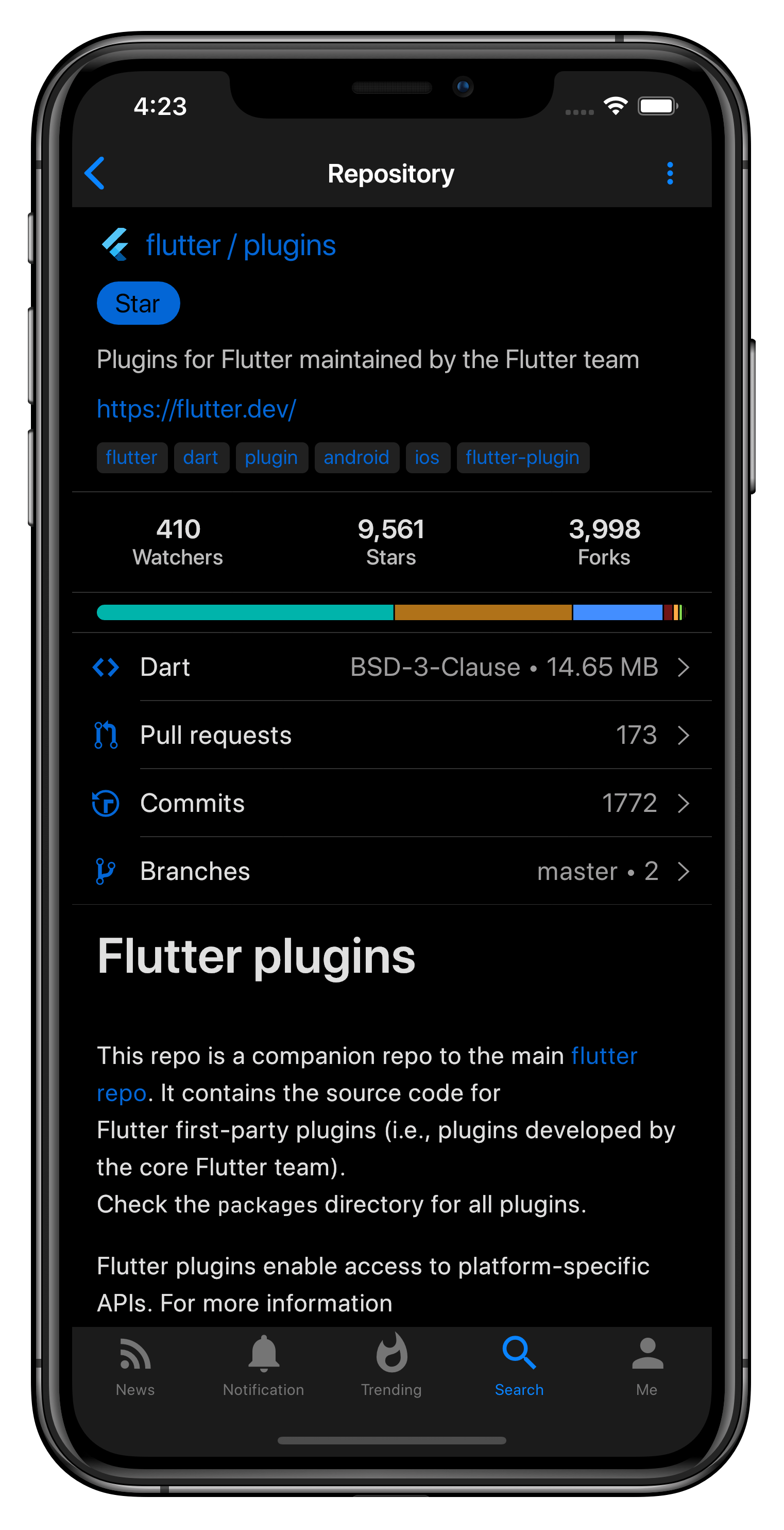 GitHub - pd4d10/git-touch: An open-source app for GitHub, GitLab,  Bitbucket, Gitea, and Gitee(码云), built with Flutter