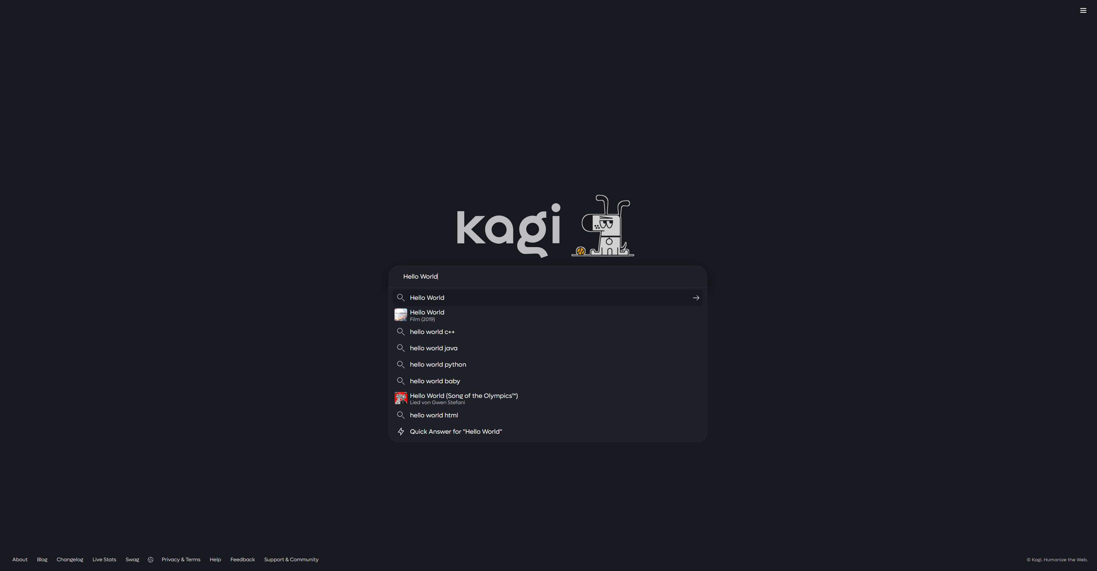 Kagi CSS StartPage