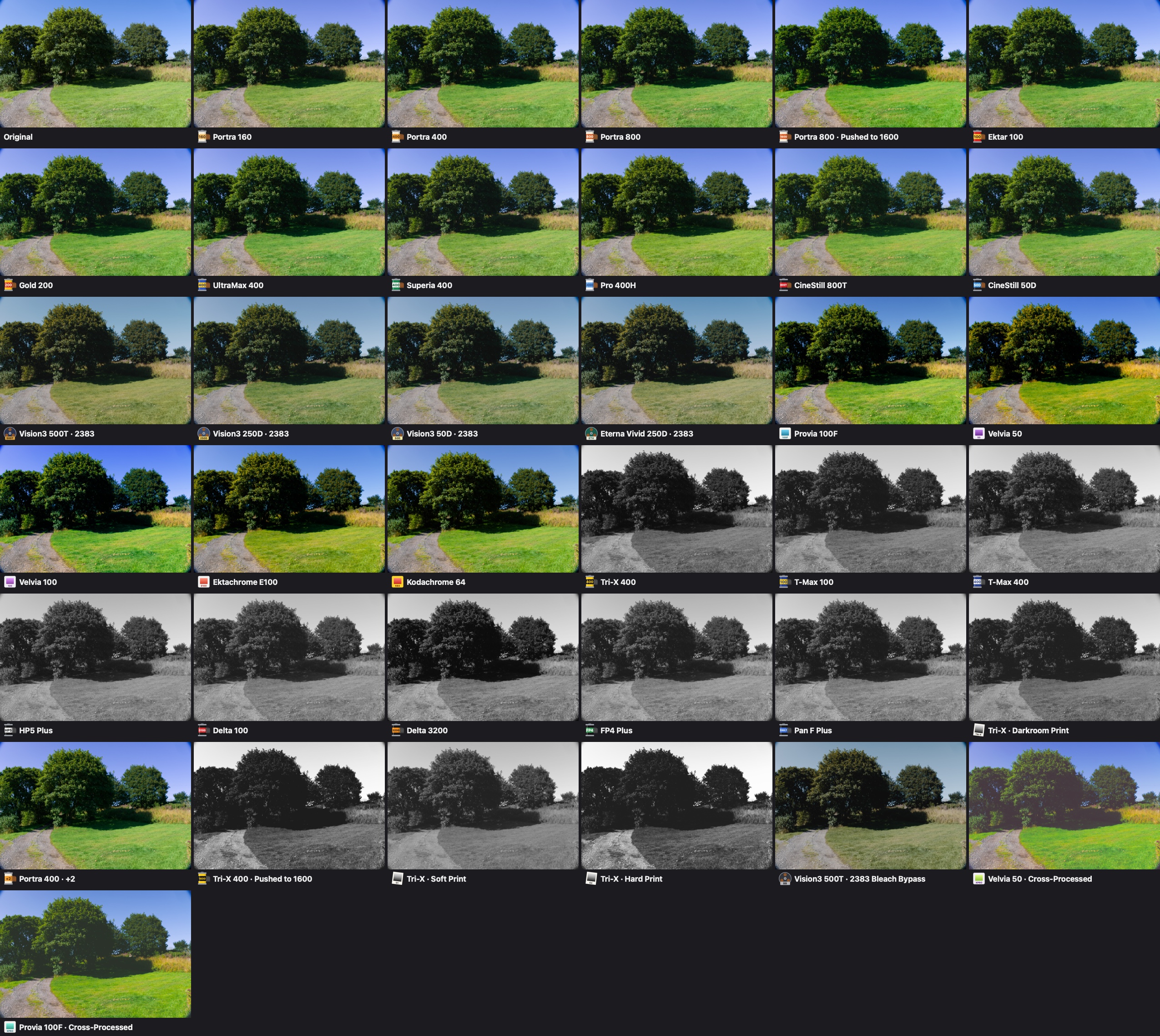 Every film look on one photo