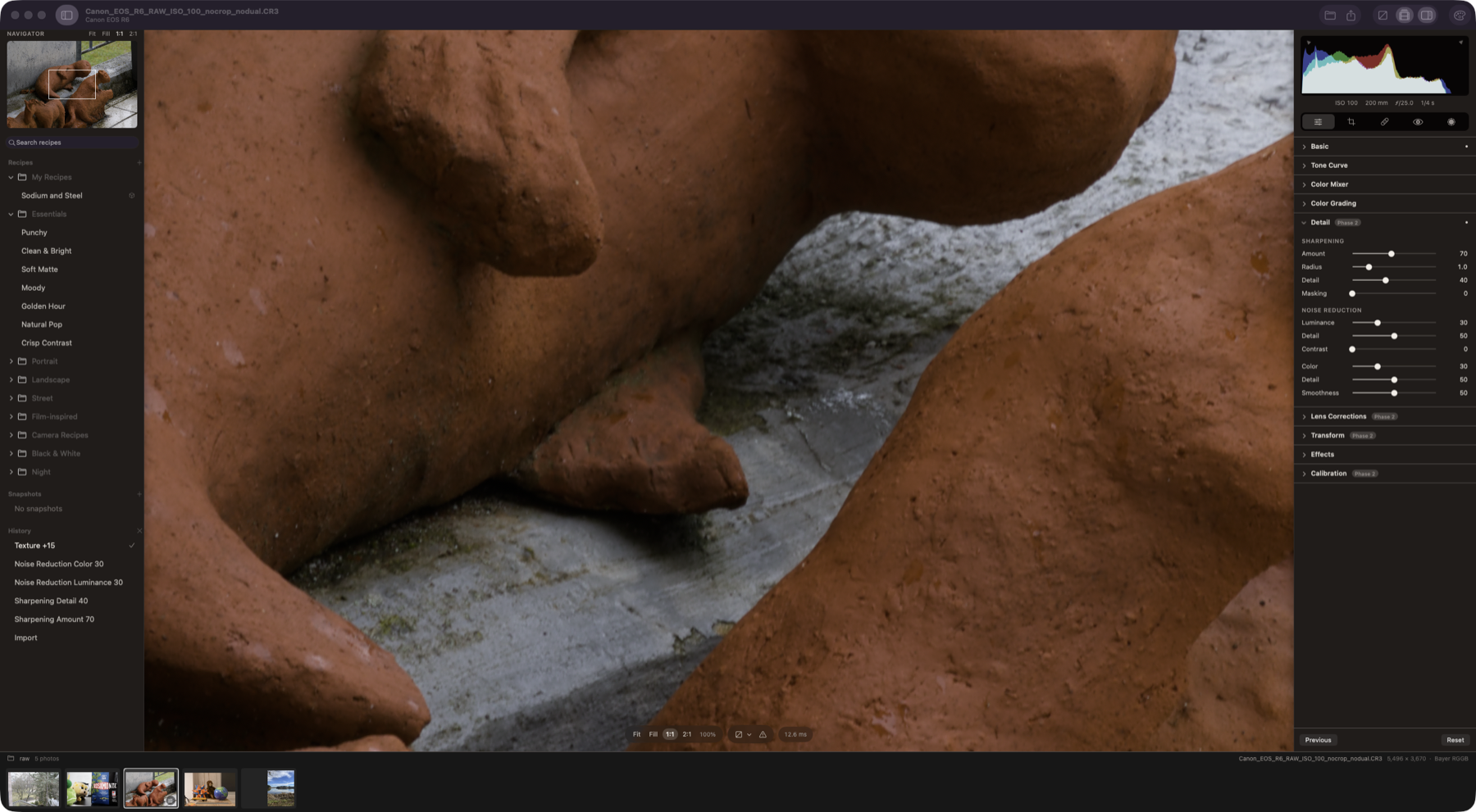 Detail at 1:1