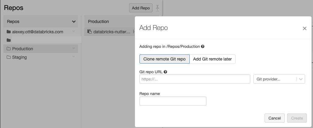 Create a personal repo