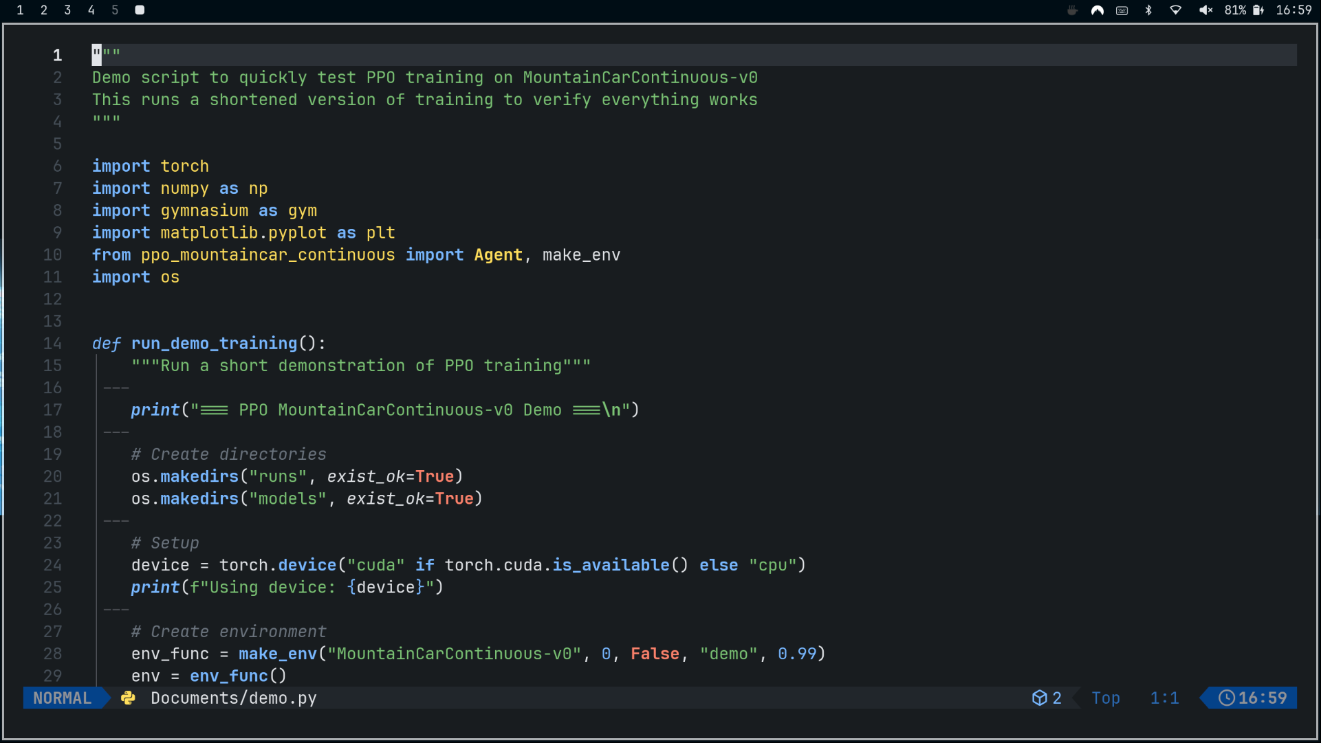 NVIM Theme Screenshot
