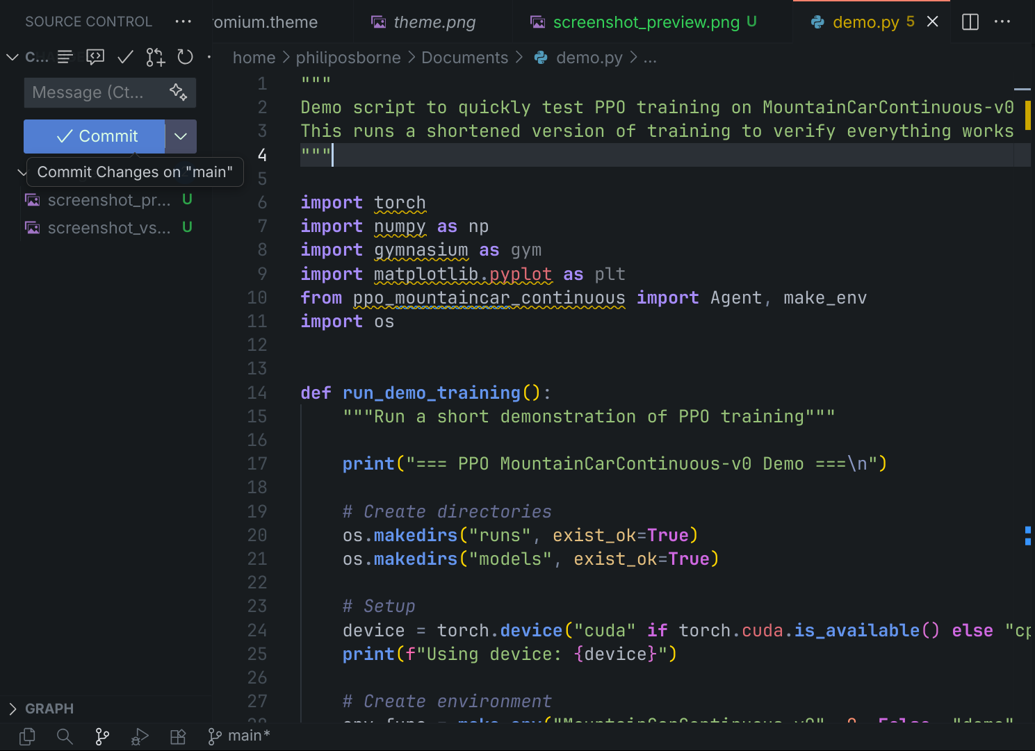 VS Code Theme Screenshot