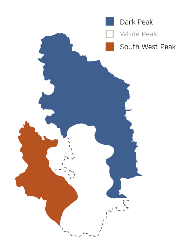 Map showing areas affected - Dark Peak and South West Peak